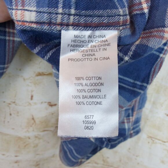 Legendary Whitetails Shirt Mens L Blue Plaid Western Flannel Stockyards Shotgun - Picture 14 of 16